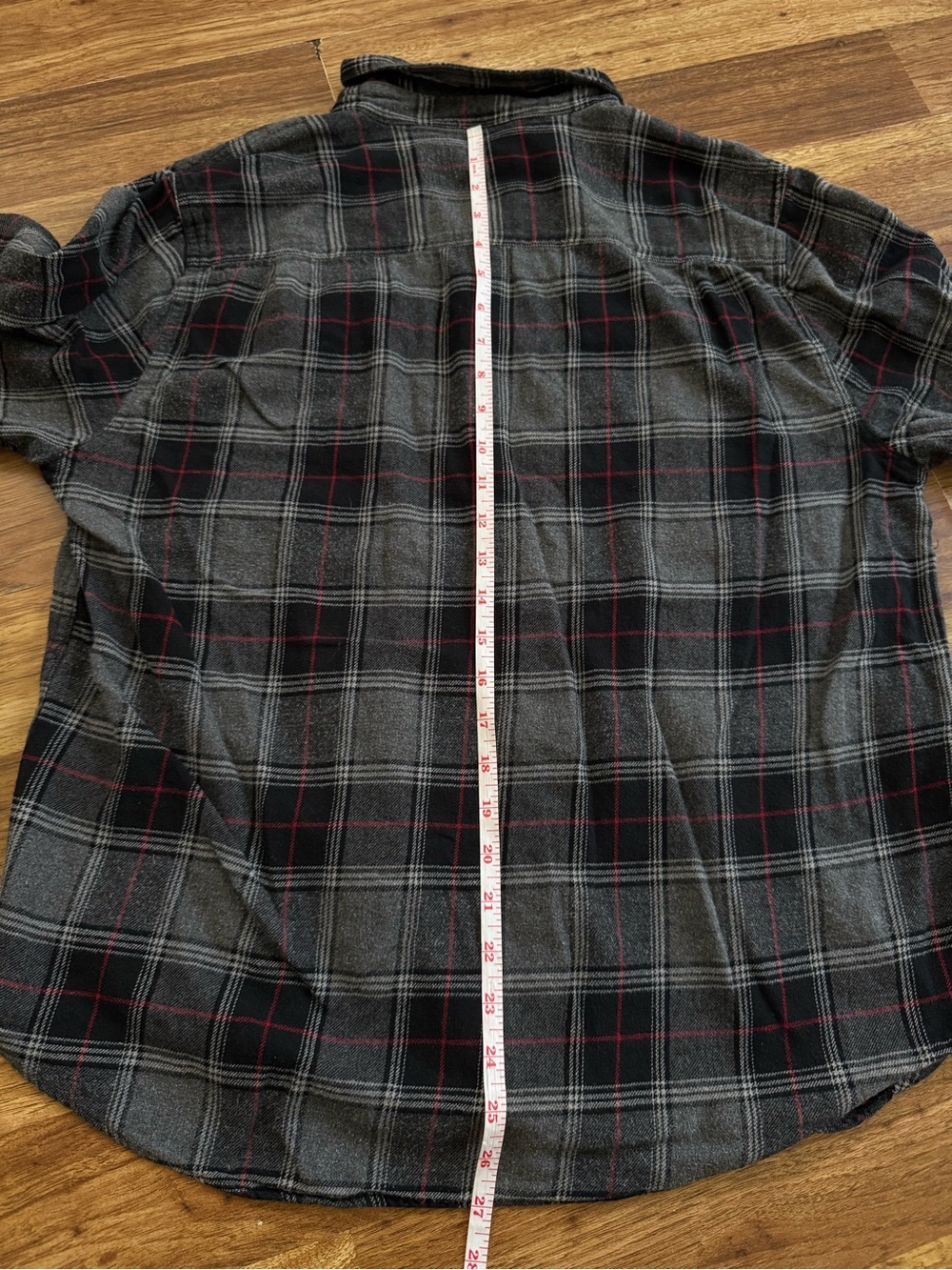 Field & Stream Gray and Black Plaid Button-Down Shirt with Red Accents - Picture 10 of 12